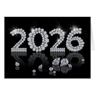 Cartão de Boas Festas de Ano Novo 2026 Diamantes L