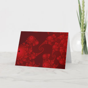 Cartão de Boas Festas de Cavalos-Marinhos Vermelho