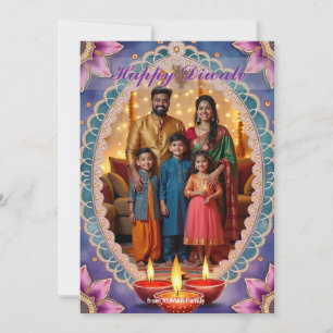 Cartão de Boas Festas de Diwali Lotus Luxe