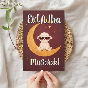 Cartão de Boas Festas de Eid Al Adha Mubarak com O