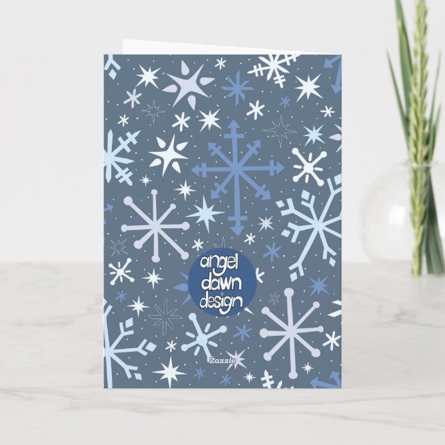 Cartão de Boas Festas de Floco de Neve Caprichoso  (Verso)