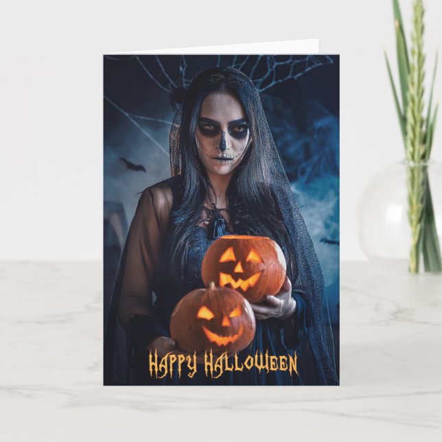 Cartão de Boas Festas de Halloween (Frente)