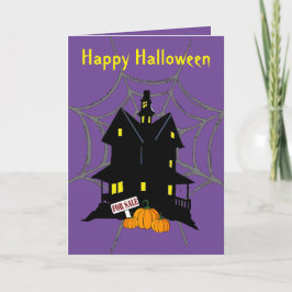 Cartão de Boas Festas de Halloween 5" x 7" Casa As