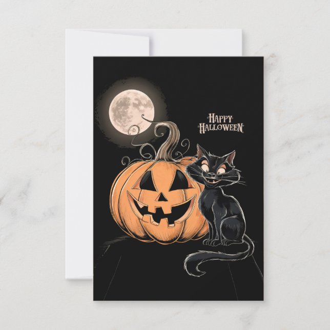 Cartão de Boas Festas de Halloween Clássico #1 (Frente)