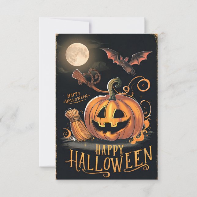 Cartão de Boas Festas de Halloween Clássico #2 (Frente)