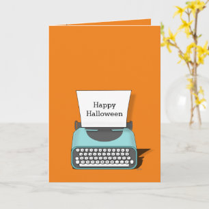 Cartão de Boas Festas de Halloween com Máquina de