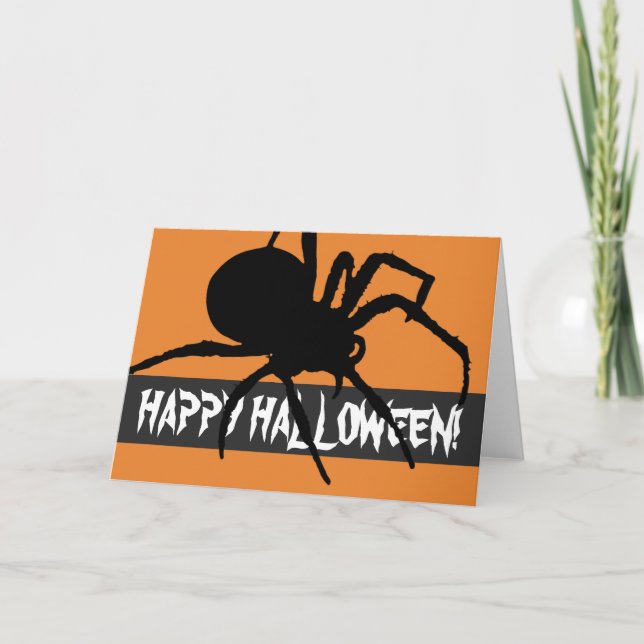 Cartão de Boas Festas de Halloween com Silhueta de (Frente)