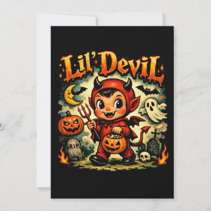 Cartão de Boas Festas de Halloween Cute Vintage Li