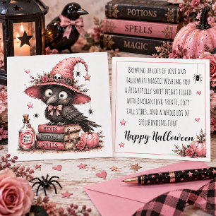Cartão de Boas Festas de Halloween da Bruxa do Cor