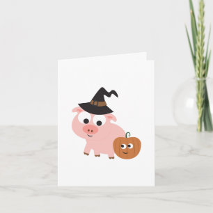 Cartão de Boas Festas de Halloween da Bruxa Porca