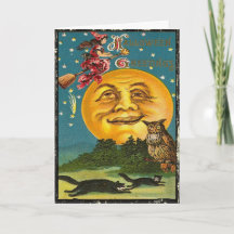 Cartão de Boas Festas de Halloween da Lua Bruxa Vi