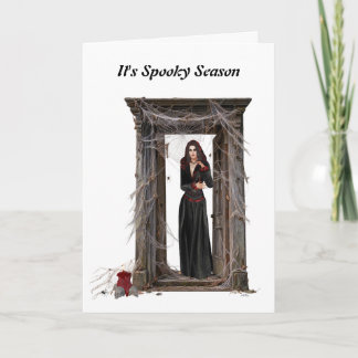 Cartão de Boas Festas de Halloween da Senhora Aran