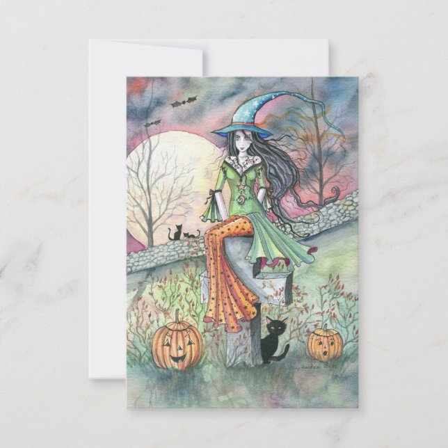Cartão de Boas Festas de Halloween de Outubro Gela (Frente)