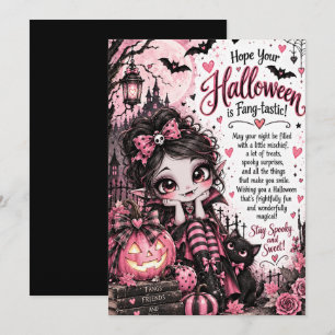 Cartão de Boas Festas de Halloween de Vampira Meni