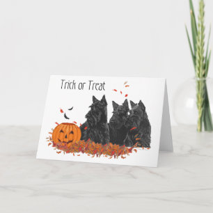 Cartão de Boas Festas de Halloween do Terrier Esco