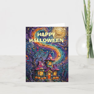 Cartão de Boas Festas de Halloween Dobrado