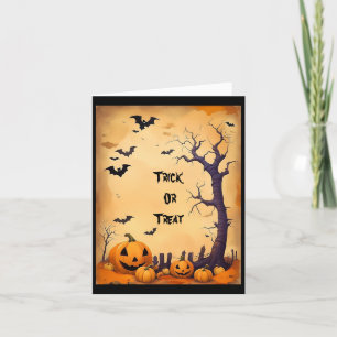 Cartão de Boas Festas de Halloween - Doce ou Trave