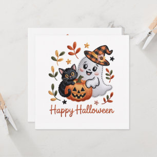 Cartão de Boas Festas de Halloween Encantador – Em