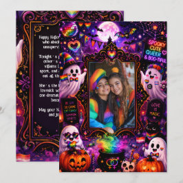 🎃🌈 Cartão de Boas Festas de Halloween LGBT com F