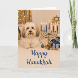 Cartão de Boas Festas de Hanukkah Havanese