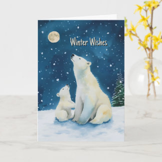 Cartão de Boas Festas de Inverno no Ártico
