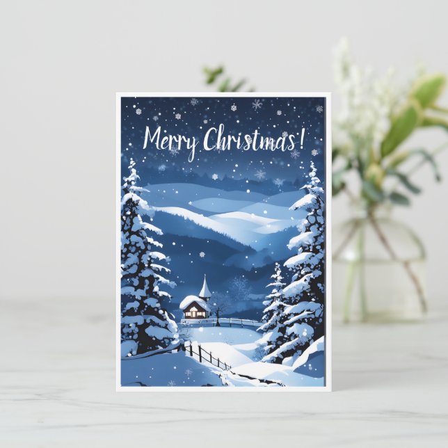 Cartão de Boas Festas de Natal Antigo (Em pé/Frente)