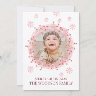 Cartão de Boas Festas de Natal com Foto de Bebê