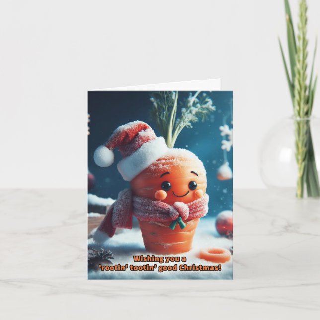 Cartão de Boas Festas de Natal de Cenoura (Frente)