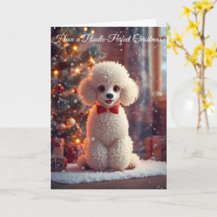 Cartão de Boas Festas de Natal de Poodle