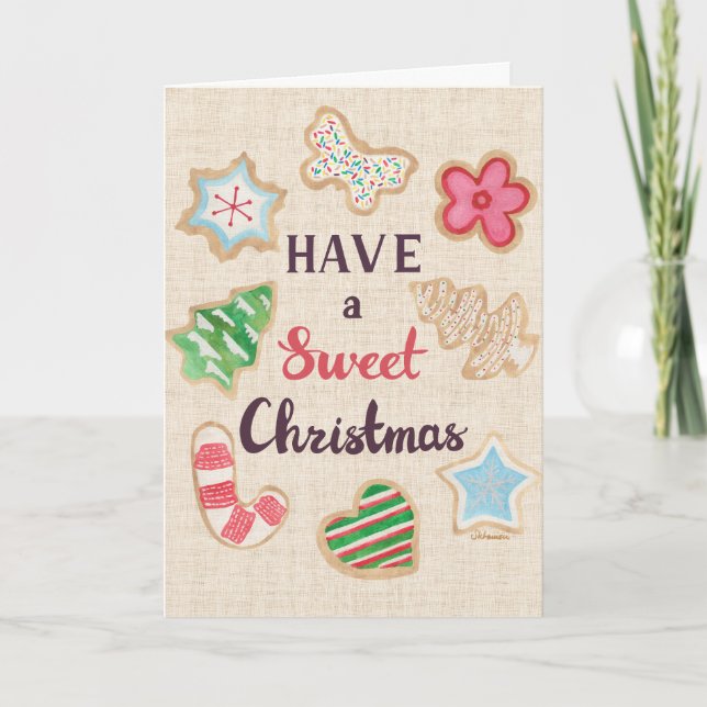 Cartão de Boas Festas de Natal Doce (Frente)