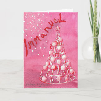 Cartão de Boas Festas de Natal em Rosa Cristão