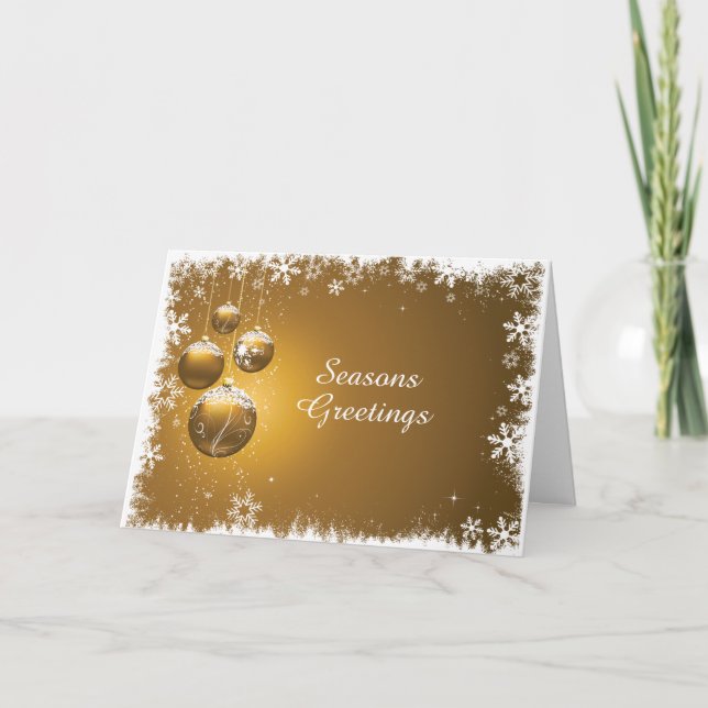 Cartão de Boas Festas de Natal Floco de Neve em Do (Frente)