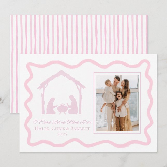 Cartão de Boas Festas de Natal, Foto de Família da (Frente/Verso)