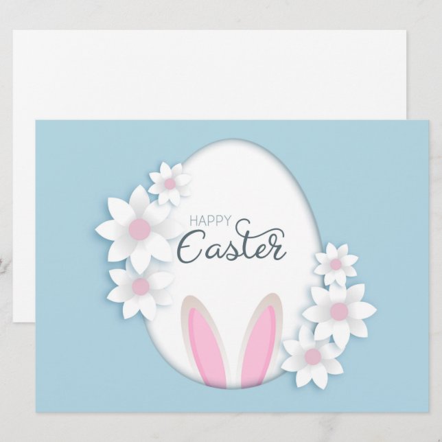 Cartão de Boas Festas de Páscoa (Frente/Verso)