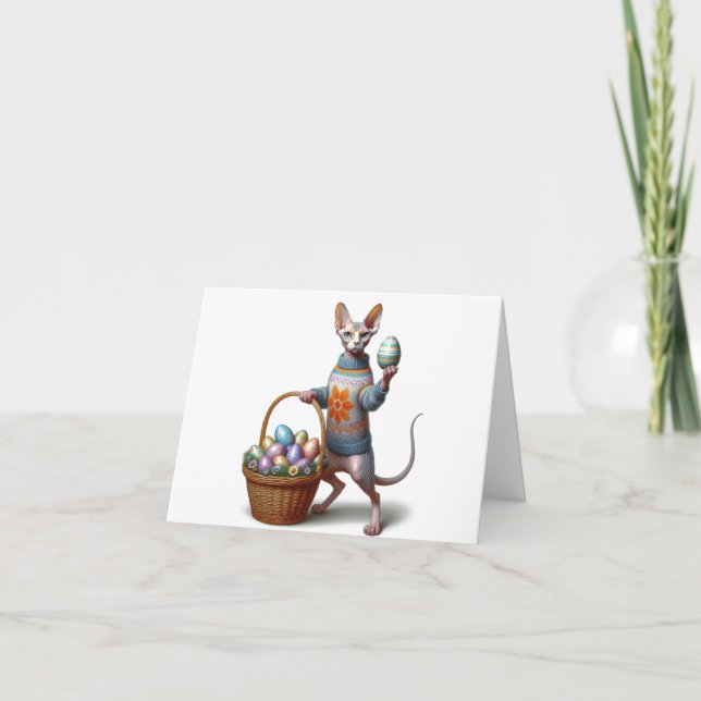 Cartão de Boas Festas de Páscoa Sphynx para Downlo (Frente)