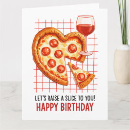 Cartão de Boas Festas de Pizza de Aniversário: Cel