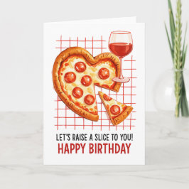 Cartão de Boas Festas de Pizza de Aniversário: Cel