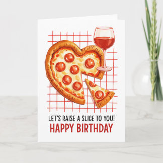 Cartão de Boas Festas de Pizza de Aniversário: Cel