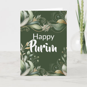 Cartão de Boas Festas de Purim - Folhas de Folhage