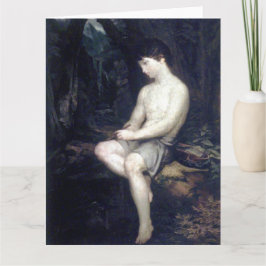 Cartão de Boas Festas de Rapaz Pastor Italiano em 