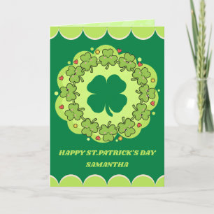 Cartão de Boas Festas de St. Patrick Lucky Hugs