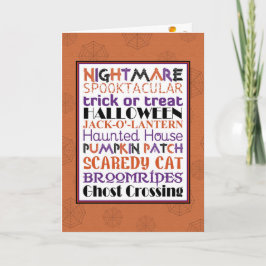 Cartão de Boas Festas de WordArt de Halloween