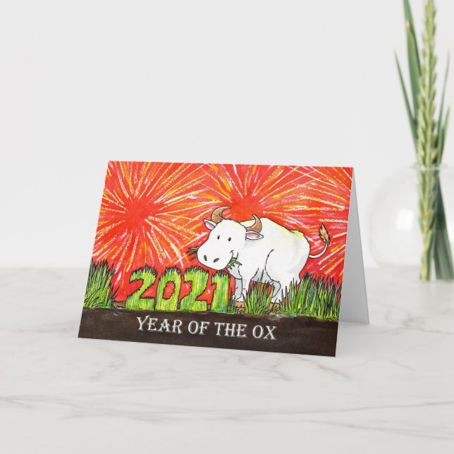 Cartão de Boas Festas do Ano do Boi 2021 (Frente)
