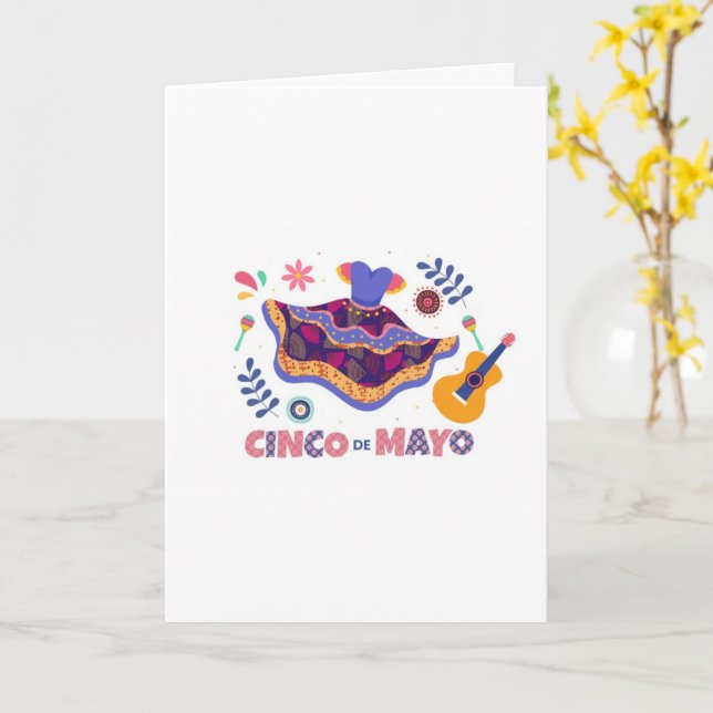 Cartão de Boas Festas do Cinco de Mayo! (Flor Amarela)