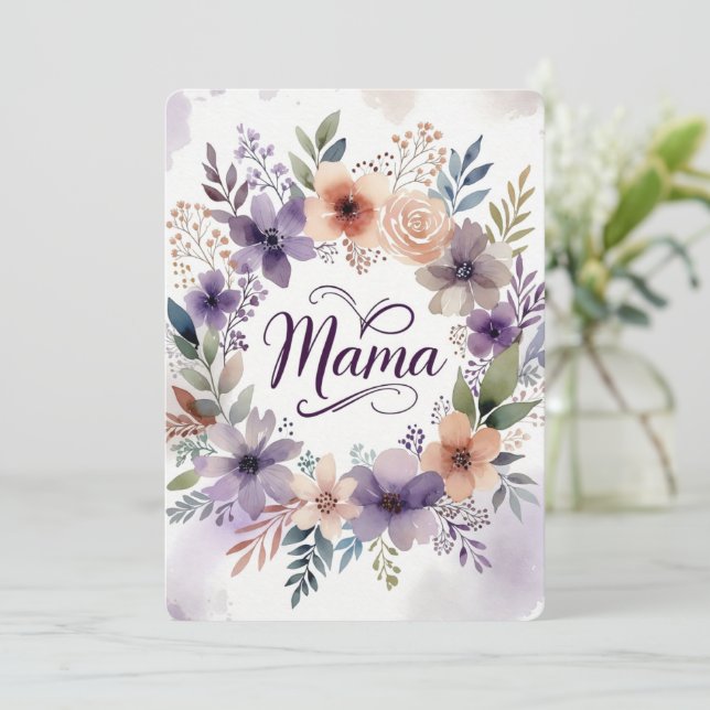 Cartão de Boas Festas do Dia das Mães (Em pé/Frente)