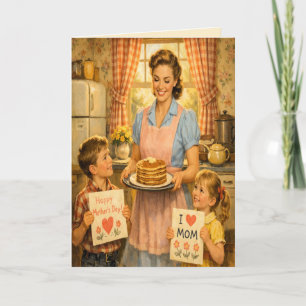 Cartão de Boas Festas do Dia das Mães ao Estilo Re