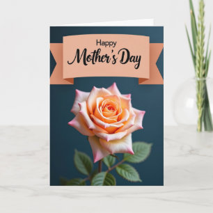 Cartão de Boas Festas do Dia das Mães Apricot Rose