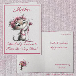 Cartão de Boas Festas do Dia das Mães com Gatos Mu