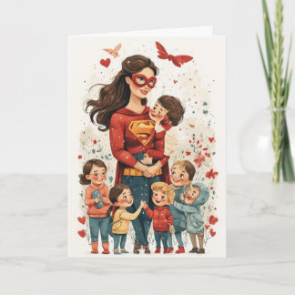 Cartão de Boas Festas do Dia das Mães Dobrado