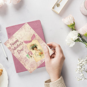 Cartão de Boas Festas do Dia das Mães Vintage